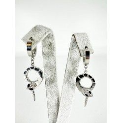 Gümüş Yılan Detaylı Küpe